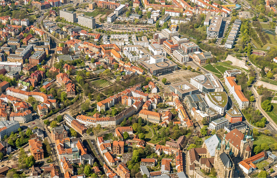 Luftaufnahme von Erfurt