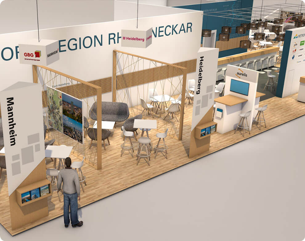 Visualisierung eines Messestands der Metropolregion Rhein-Neckar