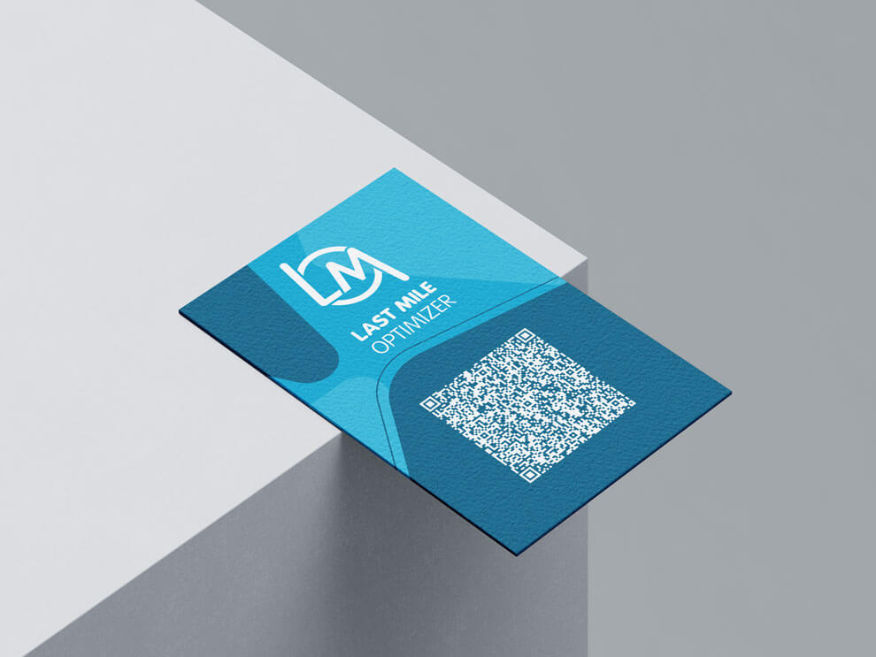 Visitenkarte von Last Mile Optimizer mit QR-Code