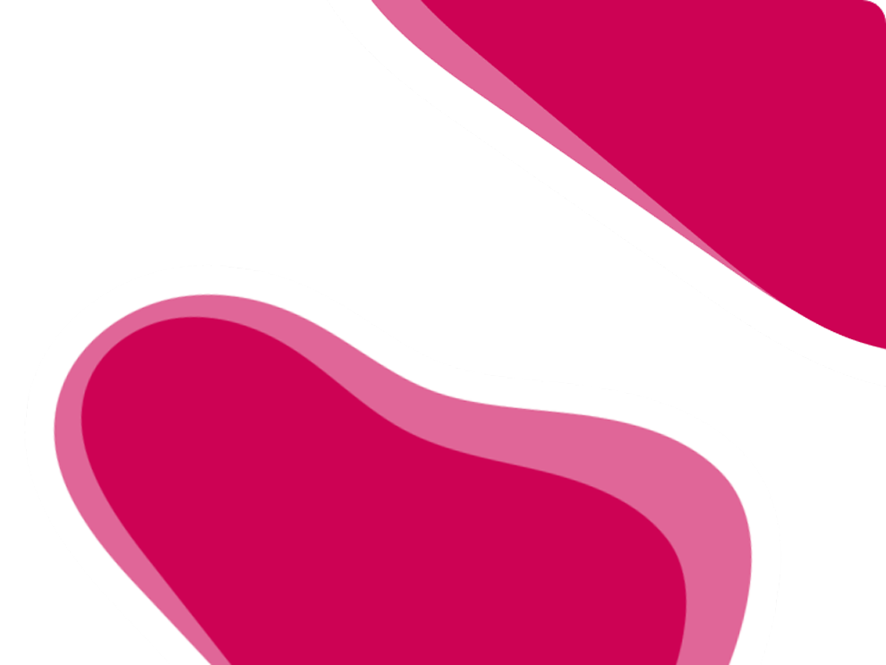 Abstrakte organische Formen in Magenta und Rosa auf weißem Hintergrund