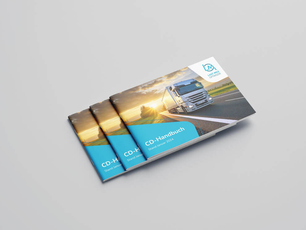 Mehrere Exemplare des CD-Handbuchs von Last Mile Optimizer